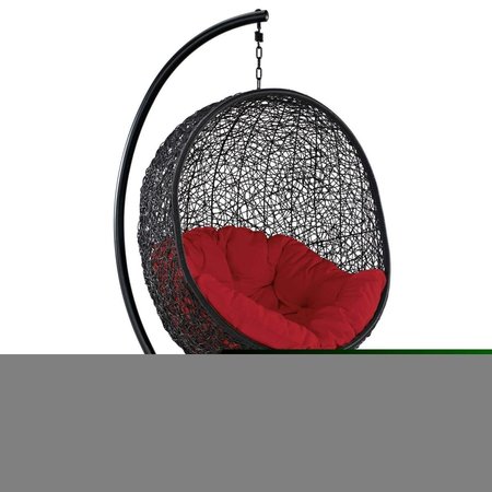 MODWAY Encase Swing Outdoor Patio Lounge Chair, Red EEI-739-RED-SET